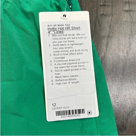 Lululemon NWT Hotty Hot High-Rise Lined Short 4" Kelly Green - Picture 6 of 10